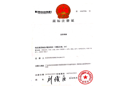 Trademark registration certificate