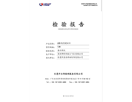 建材灯检验报告